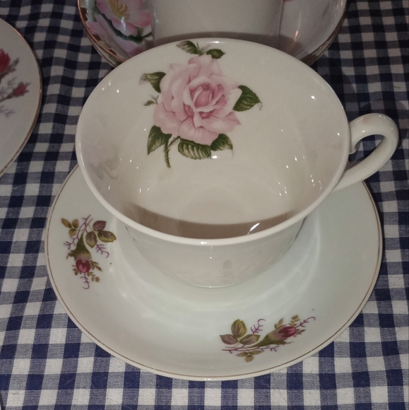 Floral Porcelain Tea Cup and Saucer Set - Picture 1 of 1